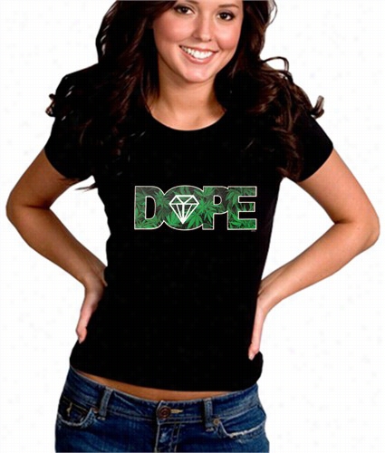 Pot Leaf Dope Diamond Girl's T-sihrt