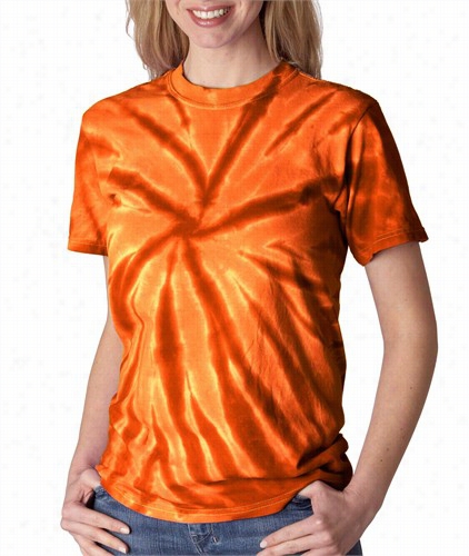 Premium Hand Made Tie Dye T-shirts - Orange Pinwheel
