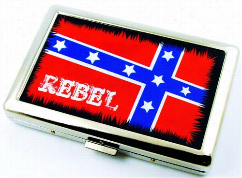 Rebel Confederate Flag Cogaretet Case (for Regular Size & 100's)