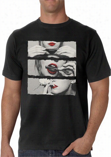 Red Lips Rll, Lick & Light Up Men's T-shirt