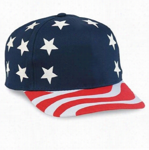 Red/white/dismal American Flag Stars & Stirpes Adjustable Baseball Hat