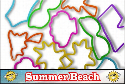 Rubberband Bracelet -summer Beach Fun Shapes Rubber Band Bracelet (12 Pack)