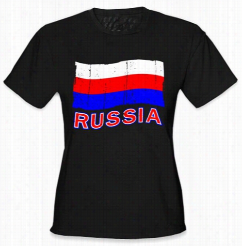 Russia Vintage Flag Lass's T-shirt