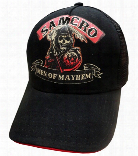 Sons Of Anarchy &quot;men Of Mayhem&quot; Mesh Trucker Hat