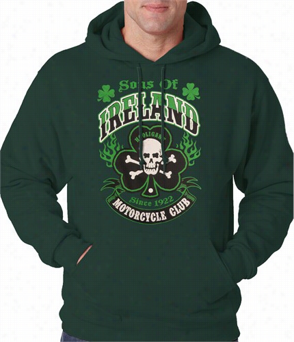 Sons Of Ireland Shamrock Skull Bi Ker  Hoodie