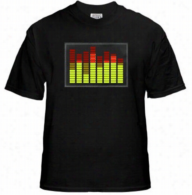 Sound Equalizer Rave T-shirt With Sound Sensor (red / Yellow)