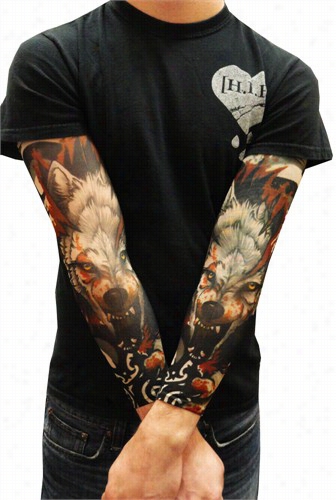 Tattko Sleeves - Vicious Wolf Fake Tattoo Sleeves (pair)