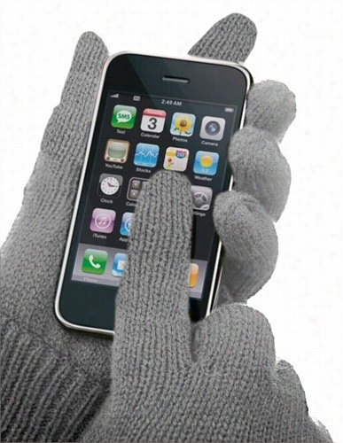 Texting Gloves - Pair Off Gloves For Touch Screens (grey)