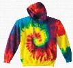 Rainbow Reactive Swirl Tie Dye Hoodie