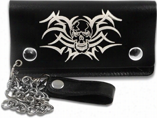 Tribal Skull 6 Inch Biker Chain Wallet