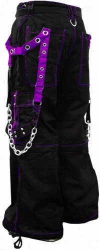 Tripp Nyc &quot;stryker&apm;quot; Bonadge Pants (black/purple)