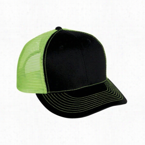 Two Ton E Trucker Hats - Dismal/neon Green Blank Trucker Cap