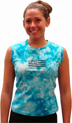 Ufo Girly Knit Dye Tank Tops (blue)