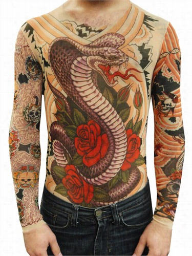 Unidex Full Body Tattoo Shirt - Cobra And Rsoes