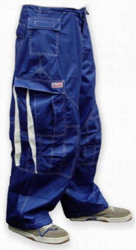 Unisex Ufo Pantswith Contrast Color (royal Blue/whiet)