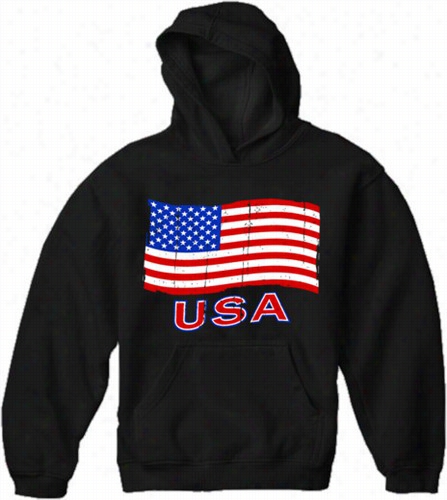 Usa Vintage Flag Adult Hoodie