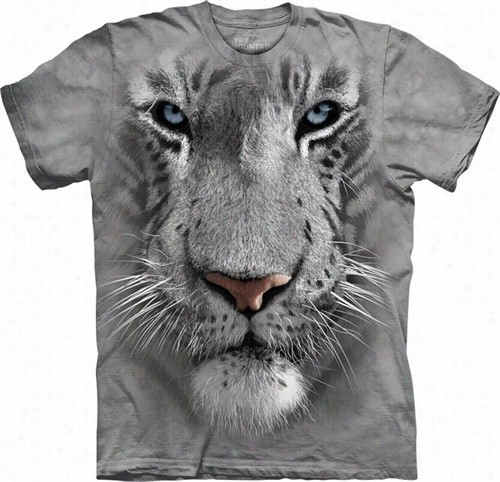 White Tiger Big Face Men's T-shirt