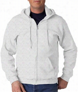 Zip Up Hooded Sweatshirt :: Premium Hoo Die With Zipper (light Grey)