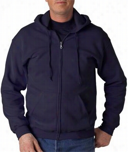 Zip Up Hooded Sweatshirt :: Premium Hoodei With Zippef (navy Blue)