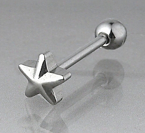 3d Star Surgical Steel Tongue Barbell