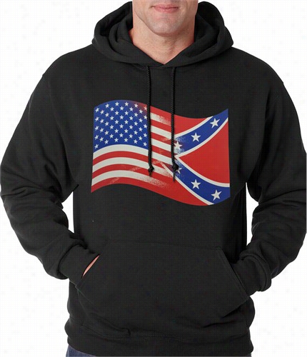 American Confederate Fade Flag Adult Hoodie