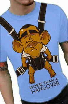 Bsrack Obama Is  Worse Than  Ahangover T-shirr