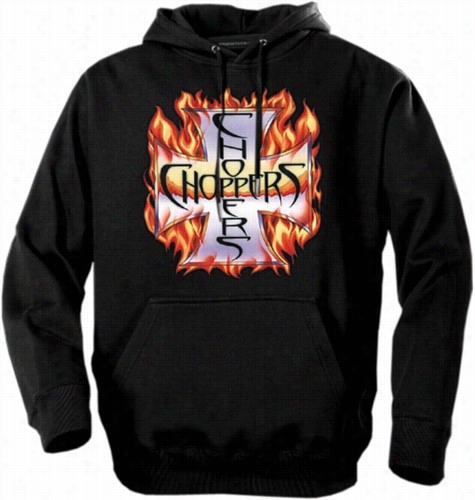 Biker Hoodies - &quot;chopper In Flames&quot; Biker Hoodie