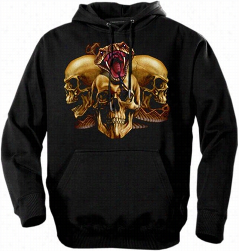 Biker  Hoodies - &ampq;uot;slither Skulls&quot; Biker Hoodie