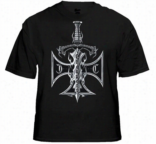 Biker Shirts - &qout;chopper Sword & Cross&quot; Biker Shirt