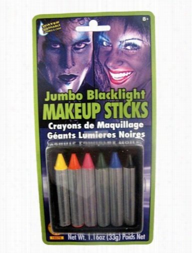 Black Light Reactive Face & Consistency Jumbo Makeup Sticks (set Of 6)