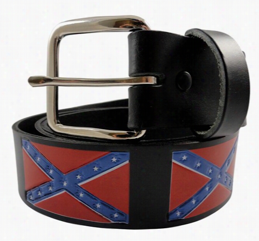 Confederate Rebel Flag Belt Iwth Buckle