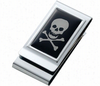 Deluxe Chromes Kull -n- Cross Bones Money Clip