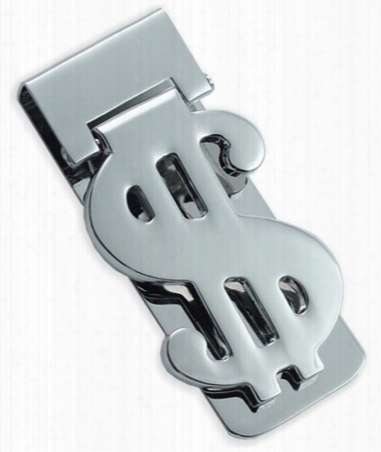 Dollar Sign Hinged Money Clip (silver)