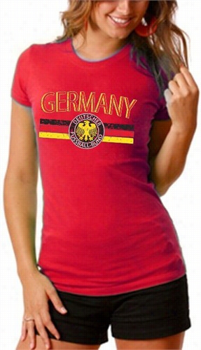 Germany Vint Age  Shield International Girls T-shi Rt