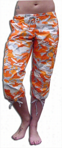 Girls Ufo Hipster Shorts (orange Camo)