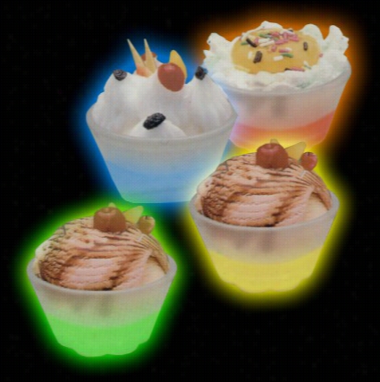 Glowing Ice Cream, Snack, Dessert Party Cups (4 Pack)