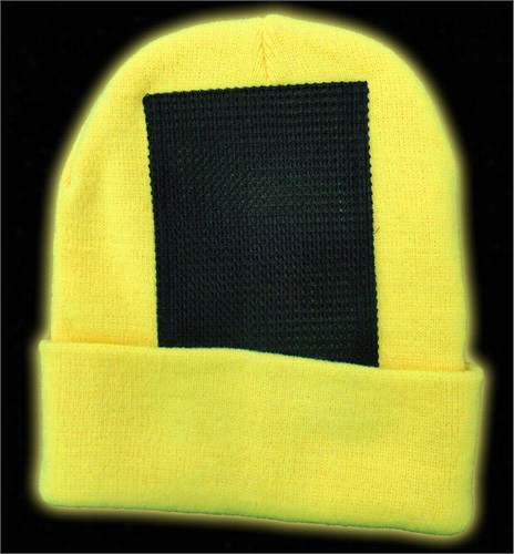 Head Spin Beansi - Neon Yellow Black Light Reac Tive Headspin Beanie