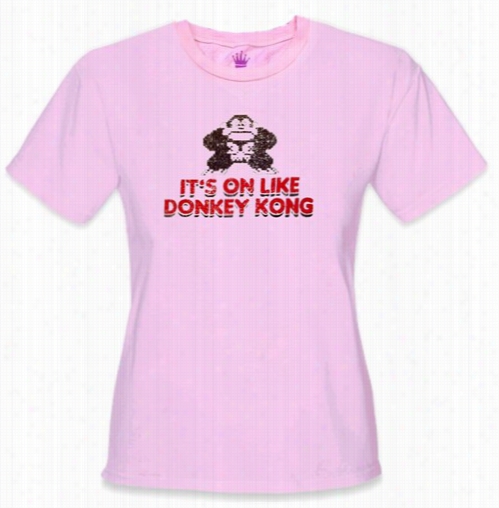 It's On Like Donkey Kong Girls T-shirt :: Vintage Gamer Chick Tee