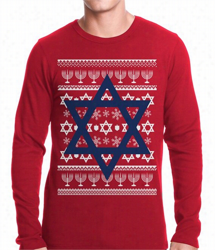 Jewish Star Hanukkah Sweater Thermal Shirt
