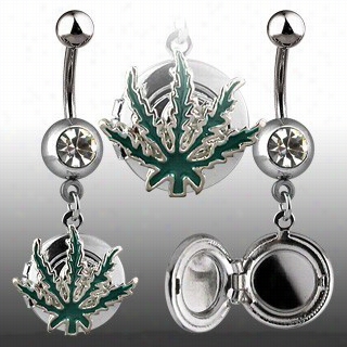 Navel Body Ejwelry  - Pot Leaf Lockeet Navel Jewelry