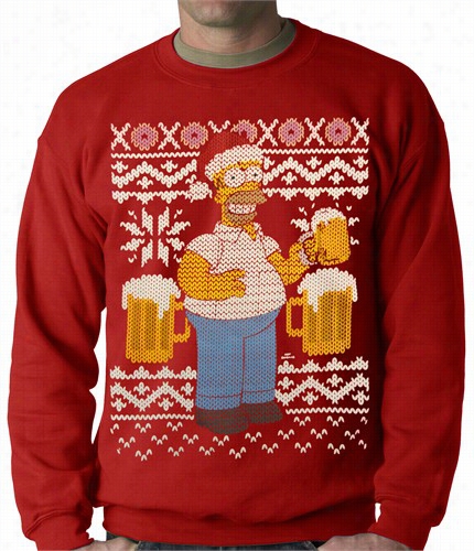 Official The Simpsons Homer Ugly Christmas Sweater Adult Crewneck