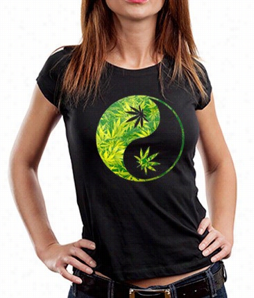 Pot Leaf Ying Yang  Gil's T-shirt