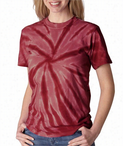 Premium Hand Made Tie Dye T-shirts - Burgundy Pinwheel