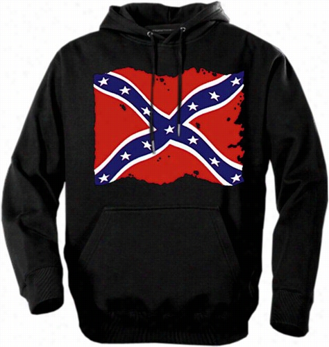 Rebel &zmp; Redneck Hoodies - Torn Flag Of The Confederacy Hooded Sweatshirt