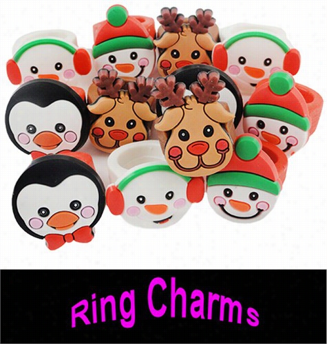 Rubber Christmas Rings (12 Pack)