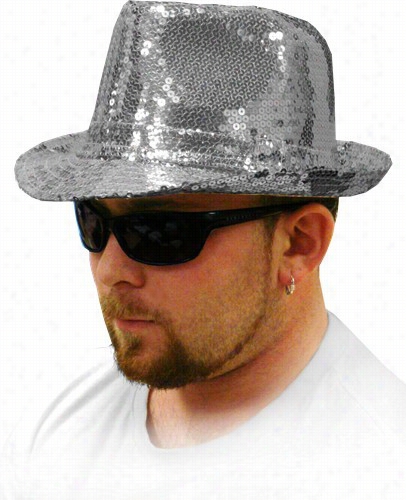 Show Time Sequin Fedora Hat(silvery)