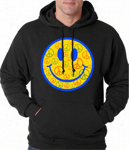 Smiley Face Peace Signs All Ver Adult Hoodie