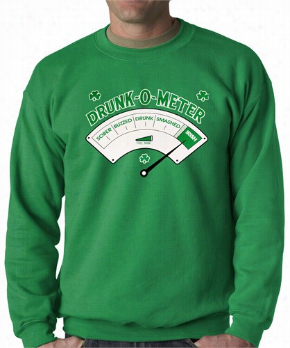 St.patrick's Day - Irish Drunk-o-meter Adult Crewneck