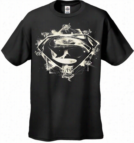 Supperman Man Of Steel &quot;skulls  And Symbols? Men's T-shirt On Black