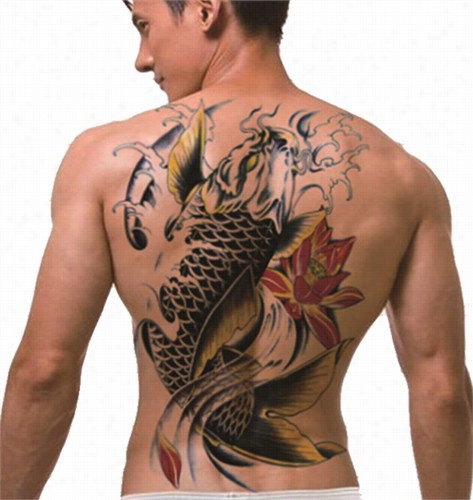 Tmporary Tattoo (full Back) - Koi